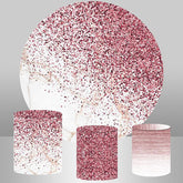 Lofaris Round Glitter Pink Spot Happy Birthday Backdrop For Girl
